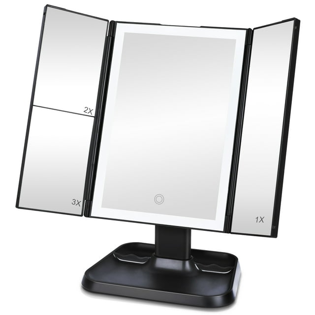 Vanity Mirror | Trifold Make-up Spiegel met driekleurige LED verlichting