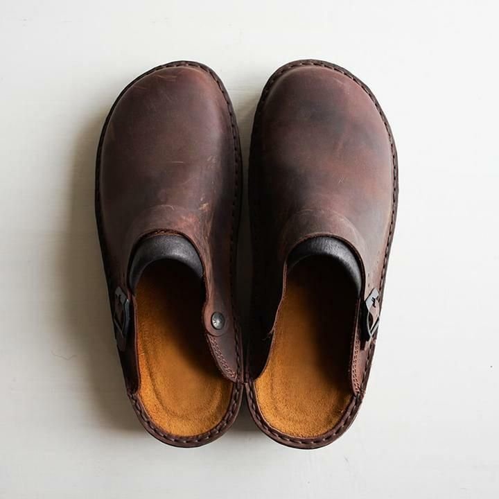 Orthopedische Leren Slippers Voor Mannen