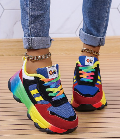 Regenboog sneakers